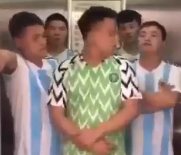 Chinese Men Seen Mocking Super Eagles After Their Defeat By Argentina Team (Hilarious Video)